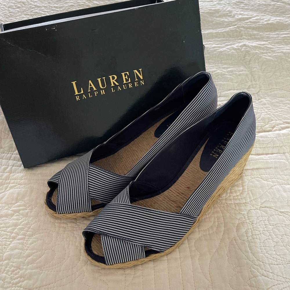 Lauren Ralph Lauren Cecilia Espadrille Heel, Size 10
